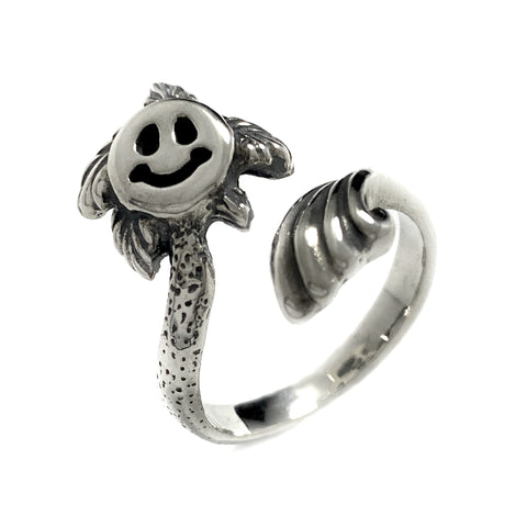 Palm Tree Happy Face/Wave Ring