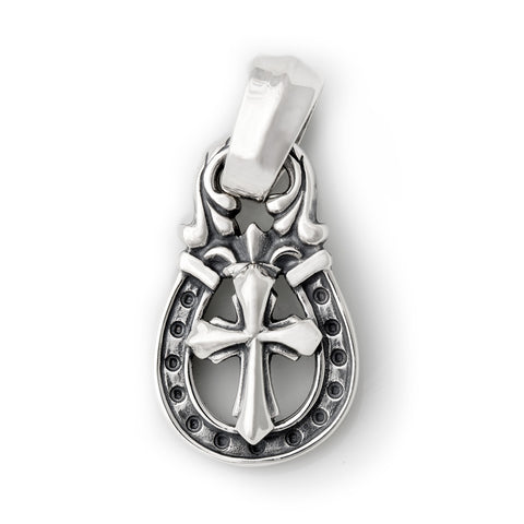 Horseshoe Pendant "CROSS" Top - Large