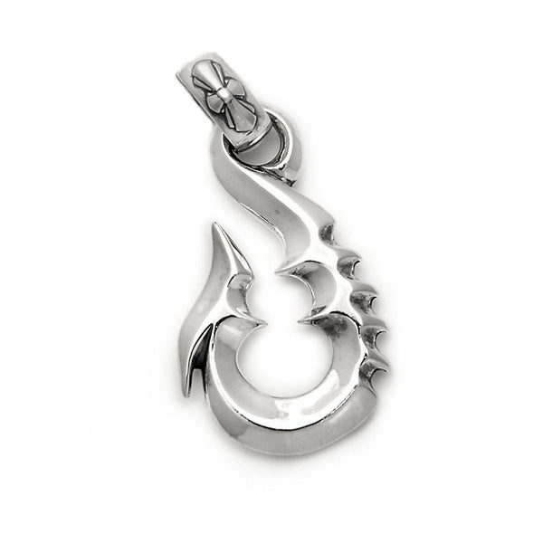 cross fish hook X-Large Fish Hook Pendant with Immortal Cross Bail