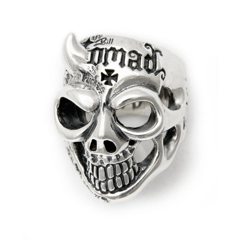 50/50 Master Skull Ring with Left Horn