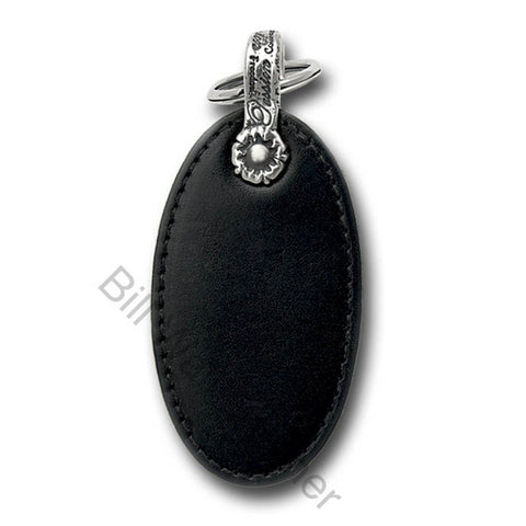 Plain Leather Oval Shaped Key Chain