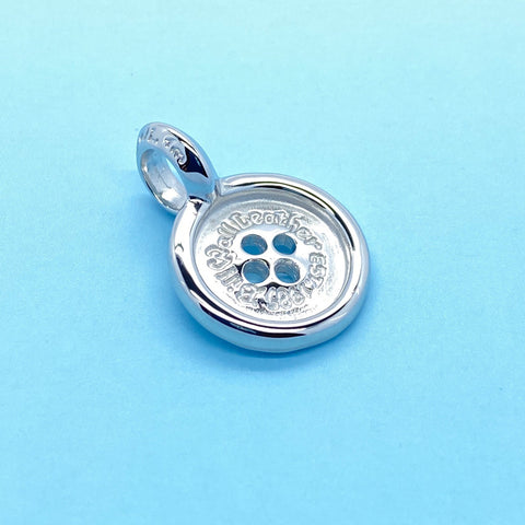 BWL Button Charm with Rhodium Plating