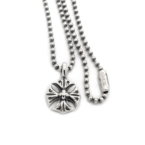 Gothic Cross Charm with Ball Chain