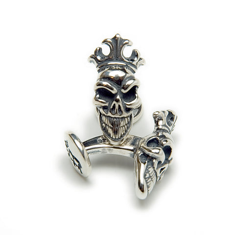 Skull with Crown Cuff Links