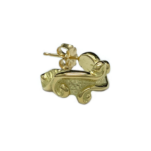 Solid Gold Wave Hoop Earrings