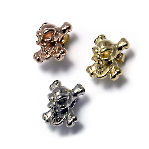 18k Skull and Crossbones Earrings