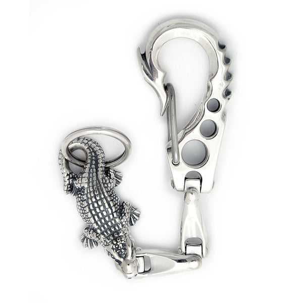 Fish Hook Clip with Graffiti U-Joint Link and XL Alligator Key Chain 1 -  Bill Wall Leather Inc.