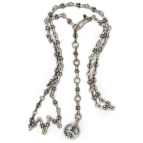 Small Cross Necklace with Peace Sign