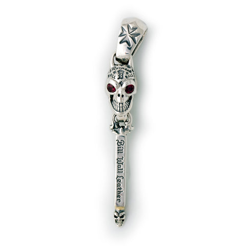 Graffiti Vintage Skull Pendant with Matchstick and Stone Eyes