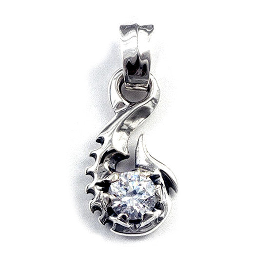 diamond fish hook jewelry Medium Fish Hook Pendant with Gemstone