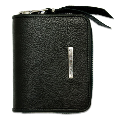 Small Plain Black Coin Zip