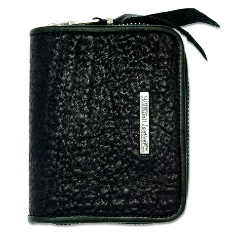 Small Coin Zip Wallet in Shark Leather