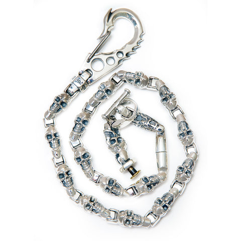 U-Joint Good Luck Skull Links with Fish Hook Clip Wallet Chain