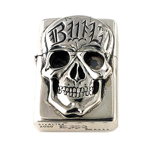 Silver Lighter with Skull