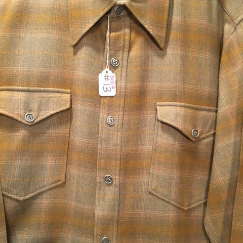Pendleton Shirt Vintage Silver and Brass Buttons