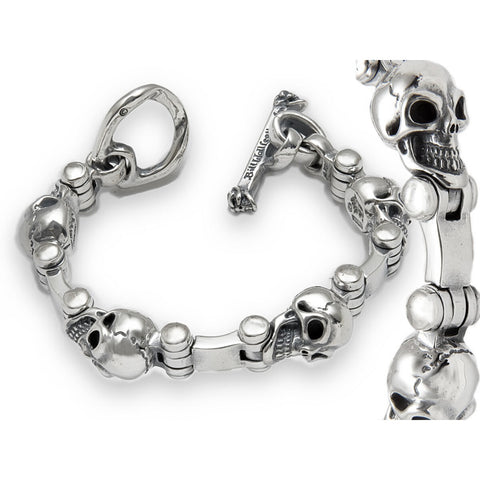 Hinged Alternate Vintage Skull Bracelet