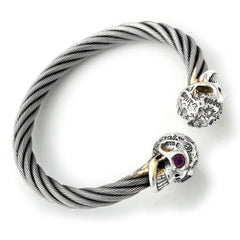 Graffiti Vintage Skull Cable Bangle Bracelet Bill's Way - Bill