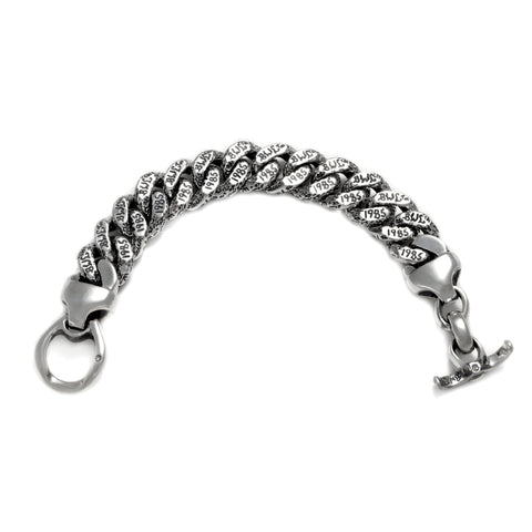 Round Large Graffiti Flat Chain Bracelet