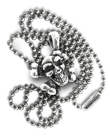Skull and Crossbones (diagonal) with 2mm Ball Chain