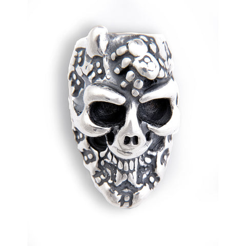 Graffiti Skull Bead with 1 Horn, Spider and B Crown Charm