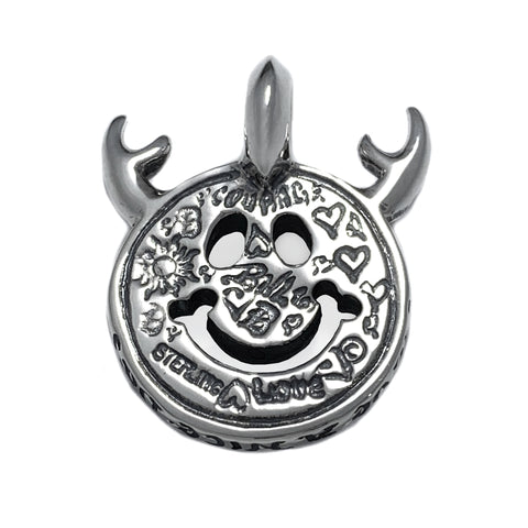 Graffiti Happy Face Charm -Antlers