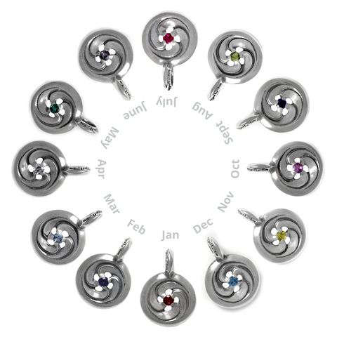 Small Round Wind Charm w/Stone