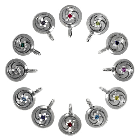 Small Round Wind Charm w/Stone