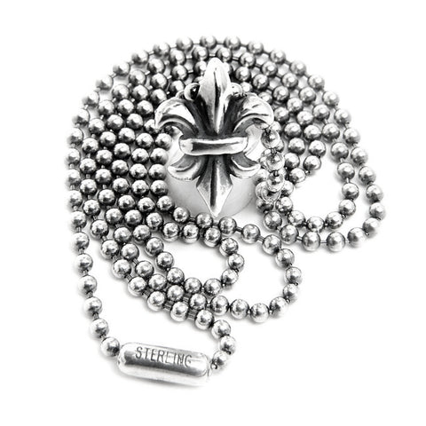 Fleur De Lis Charm with 2mm Ball Chain