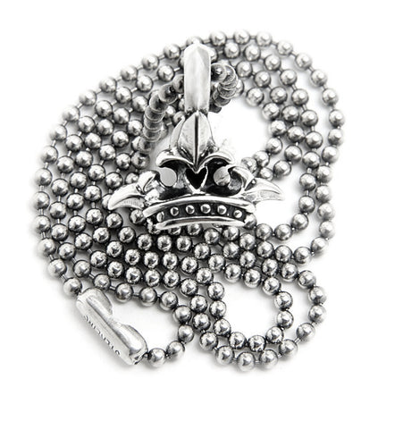Crown Charm with 2mm Ball Chain