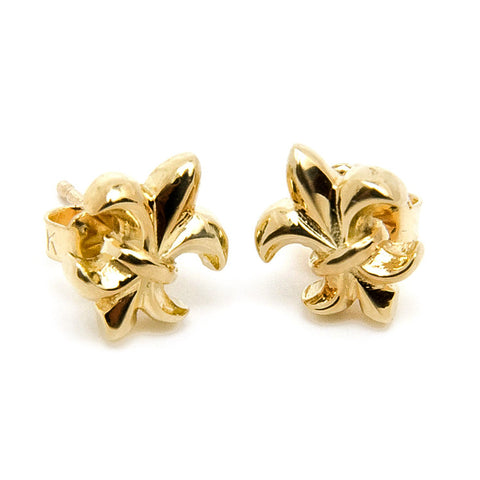 Fleur De Lis Earrings 18k Gold