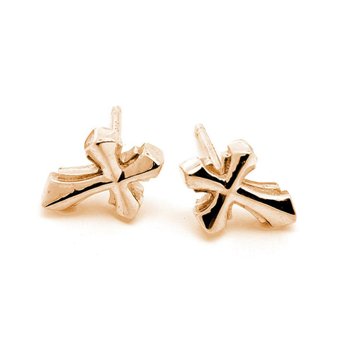 Cross Earrings 18k Gold