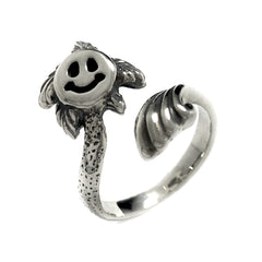Palm Tree Happy Face/Wave Ring - Bill Wall Leather Inc.