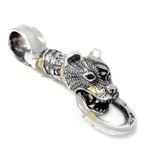 Engraved Dog Head with Ring Pendant