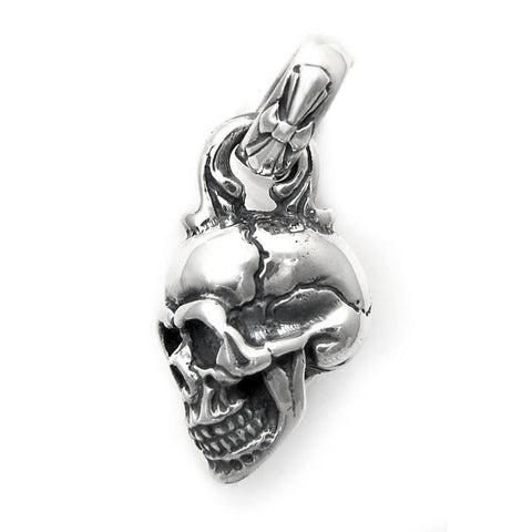 Side Skull with Immortal Cross Bale Pendant