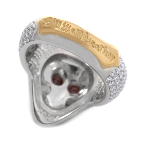 35th Anniversary Small Good Luck Skull Ring Custom Pave Size 9