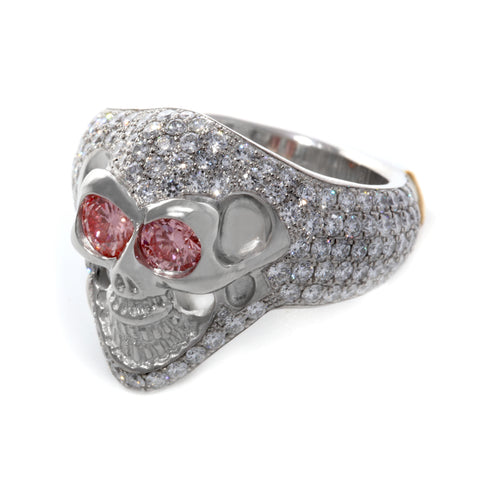 35th Anniversary Small Good Luck Skull Ring Custom Pave Size 9
