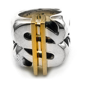 Dollar Sign Ring with 18K Bars