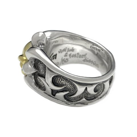 18K Tribal Band Ring with Skull