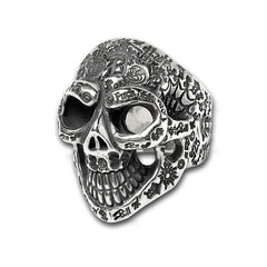 アクセサリー Bill Wall Leather MASTER SCULL RING Used Bill Wall Leather Graffiti Master Skull Ring Size US 11