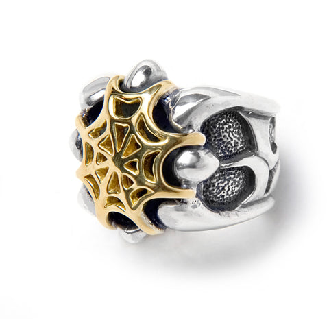 Tribal Band with 18k Gold Web Ring