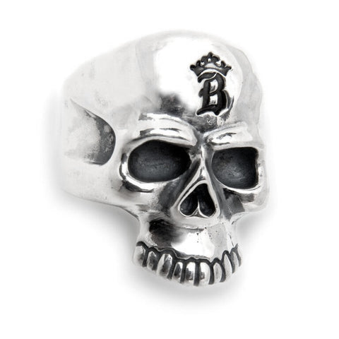 Large Forehead Skull Ring with "B" Crown Stamp
