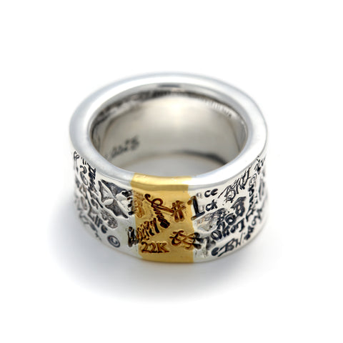 Executive Graffiti Band with 22K Stripe