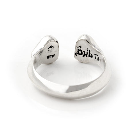 Double Tribal Heart Ring - Small