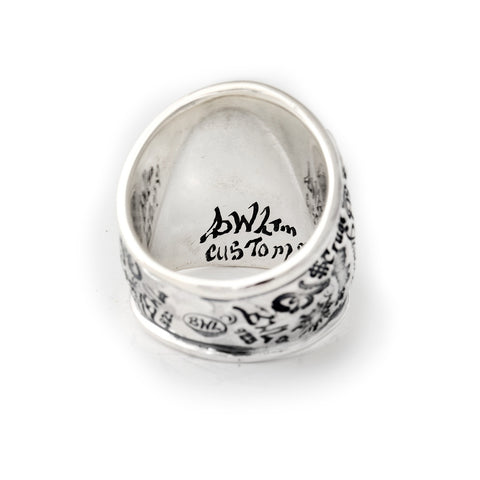 Graffiti Dome Ring "HEART with BANNER" Top