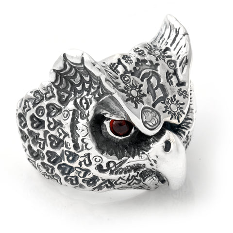 BWL Large Graffiti Owl Ring