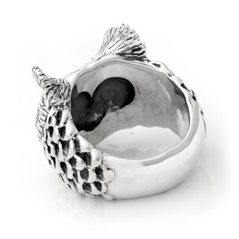 BWL Medium Owl Ring with Stone Eyes