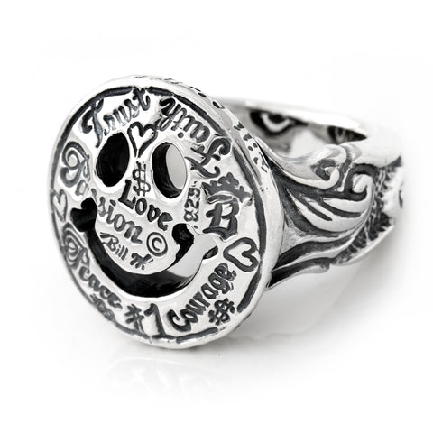 BWL Large Graffiti Happy Face Ring