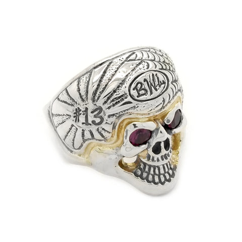 BWL Engraved Helmet Skull Ring Bill's Way