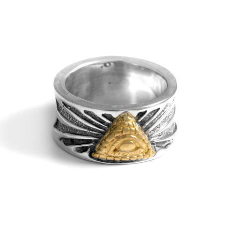 Sun Ring with All Seeing Eye