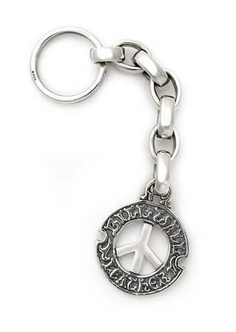 Circle logo with Peace sign Key Chain